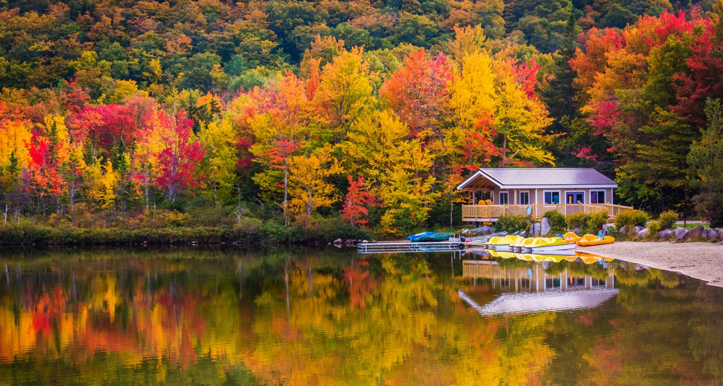 fall colors on lake